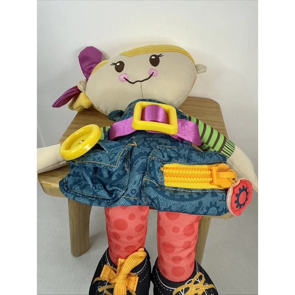 Hasbro Playskool Dressy Kids Girl Stuffed Doll Learn‎ To Dress Zip Buckle 12